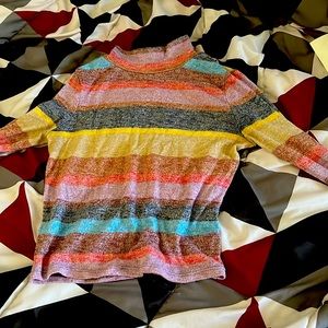 Fitted Color block Turtleneck